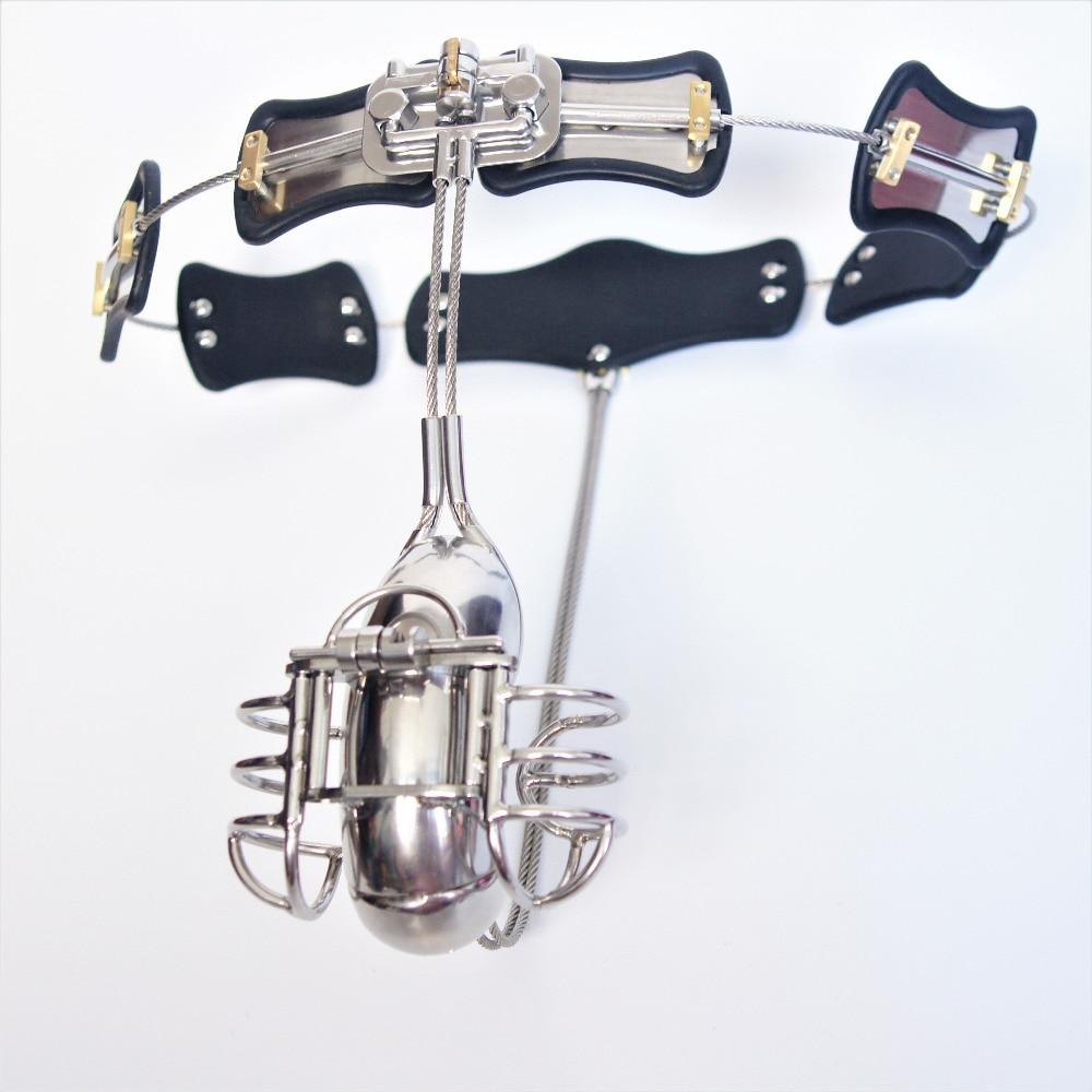 Chastity cage for Men Steel Chastity Devices Cock cage Male Chastity Belts  Penis cage Premium Metal Silver Locked Cage Sex Toy for Men Belt Urethral