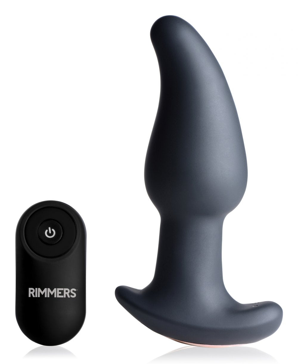 Curved Anal Rimming Plug with Remote Control